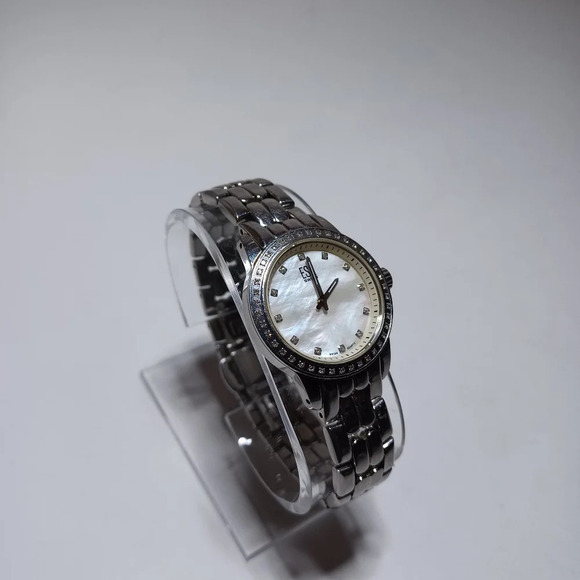 ESQ Ladies Stainless Steel Quartz Diamond Bezel Mother of Pearl Dial Watch see p - Picture 2 of 5